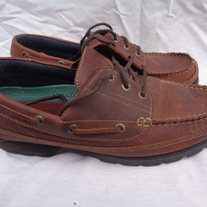 Duxbak Mallard Mens Boat Deck Leather Brown Shoes